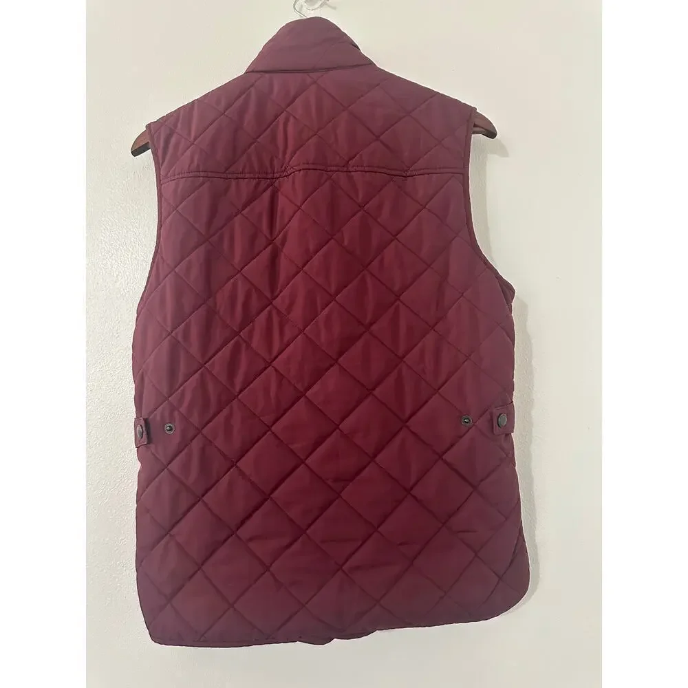 Banana Republic Quilted Puffer Vest Burgundy sz Small